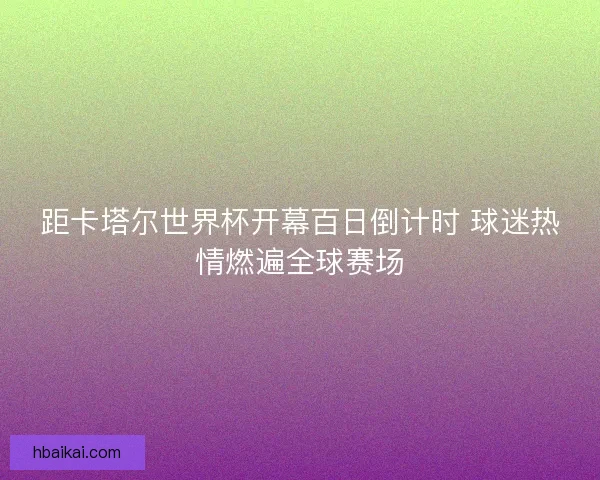 距卡塔尔世界杯开幕百日倒计时 球迷热情燃遍全球赛场